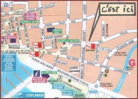 Plan de situation de l'hôtel Bon Abri dans Sanary-sur-Mer